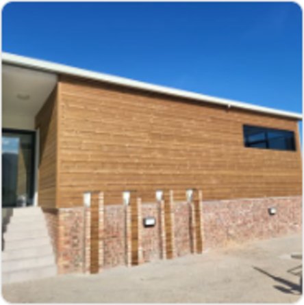 School building: timber and brick