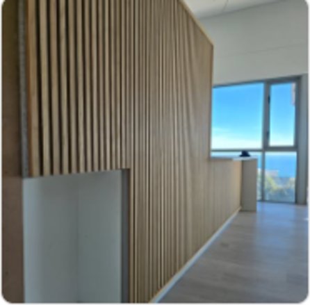 Slat wall in the bedroom